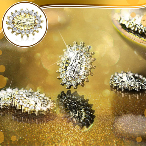 Lounsweer 50 Pcs Halloween 3D San Judas Nail Charm, Mini Virgin Mary Nail Gems Shiny Zircon Alloy Jesus Art Charms.