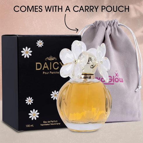 NovoGlow DAICY POUR FEMME Eau de Parfum Spray for Women, 3.4 Fl Oz, Casual Daily Cologne Set