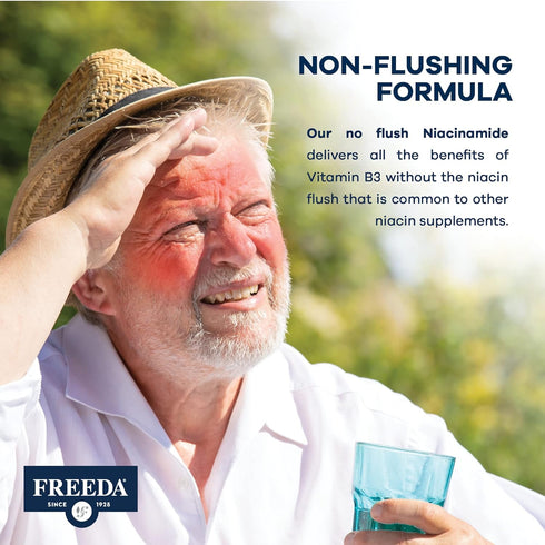 Freeda Niacinamide, Vitamin B3 Niacinamide 250 mg, Vegetarian No Flush Niacin Formula, 500 Capsules