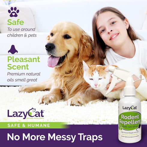 Peppermint Oil Spray for Rodents Plus Cinnamon Oil - MAX Power Mouse Repellent (2 Pack) by Lazy Cat