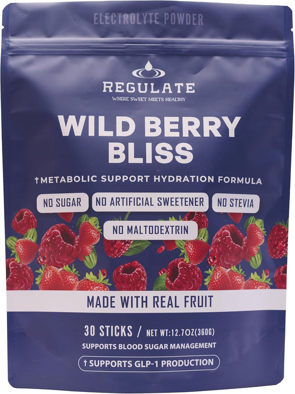 Regulate Where Sweet Meets Healthy Regulate Wild Berry Bliss Electrolyte Drink Mix | 30 Sticks | with