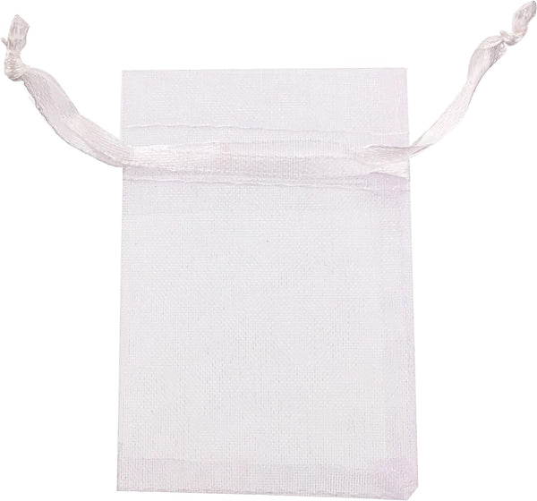 ATCG 25pcs Large Drawstring Organza Bags, 8x12 Inches, White, Makeup Pouches for Wedding Party Favor