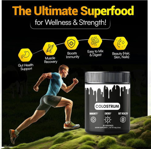 H.V HEALTHY VITAMINS Immune 30 Healthy Vitamins Grass-Fed Bovine Colostrum Powder Gut Health & Support Supplement |