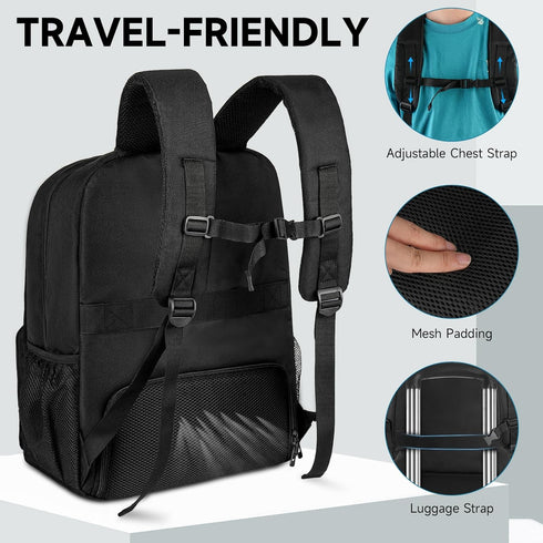 Large Travel Backpack Bag Compatible for ResMed AirSense 9, 10, 11, Philip, Respironics Dreamstation, 15.6''