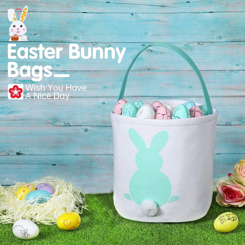 Weewooday 6-Pack Easter Bunny Canvas Tote Bags - Perfect for Egg Hunts and Gifts