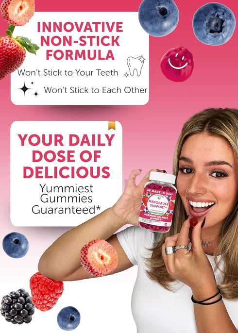 Gummies 60ct Lunakai USA Made Menopause Relief Natural Menopause Supplements for Women with Black Cohosh & L-Theanine