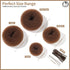 Teenitor Hair Bun Maker, Hair Buns for kids Girls, Hair Donuts, Ballet Bun Maker,4 Size, Light Brown