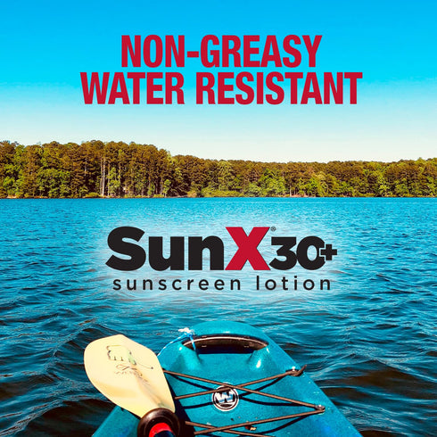 Sun X 30+ SPF Oil Free Sunscreen Lotion (4oz Tottle) - Broad Spectrum UVA/UVB Protection, Water & Sweat Resistant