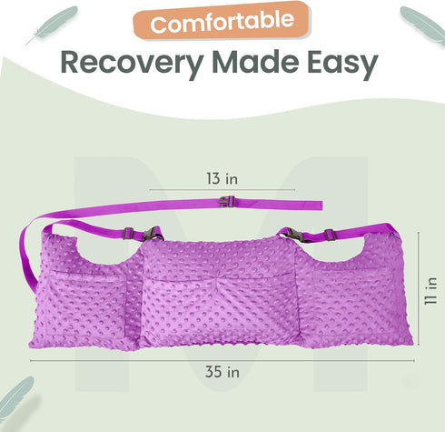 MOYOAMA Post Mastectomy Pillow Post Surgery - Wearable Chest Protection with Secure Straps, Easy-Clean Removable Cover