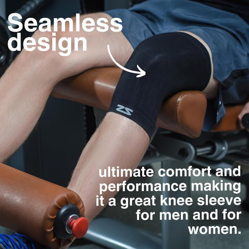 Zensah Compression Knee Sleeve - Supportive Brace for Knee Pain Relief