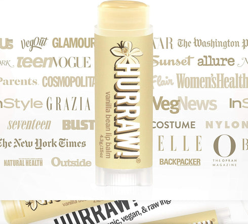 Hurraw! Vanilla Bean Lip Balm, Organic, Certified Vegan, Cruelty-Free, Gluten-Free, 100% Natural Ingredients