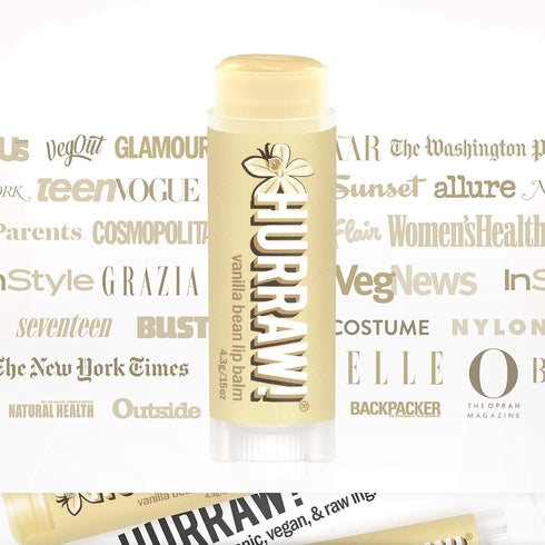 Hurraw! Vanilla Bean Lip Balm, 2 Pack, Organic, Certified Vegan, Cruelty-Free, Non-GMO, 100% Natural