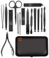 Utopia Care Nail Clippers for Men and Women - Professional 15-Pcs Nail Kit or Manicure Kit with Travel Case