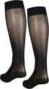 NuVein Sheer Compression Stockings, Women's Medium, 15-20 mmHg Support, Closed Toe, Knee High, Black