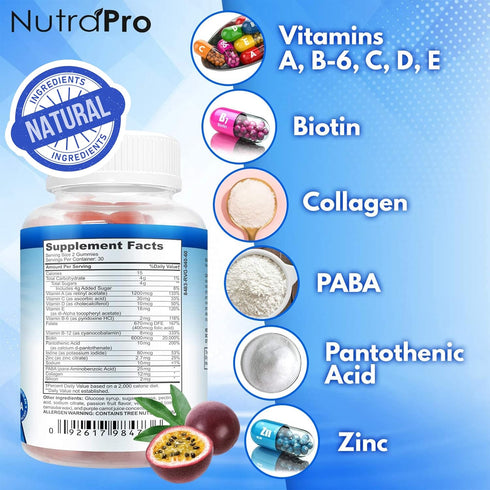 NutraPro Nail Growth Vitamins, Stronger Nail Supplement Gummies with Biotin and Collagen