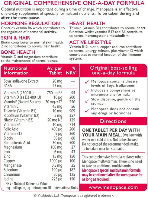 Menopace 90 Count Vitabiotics Tab