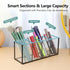 Luxurious Clear Glass Makeup Brush Organizer, Tempered Glass Cosmetics Storage Holder for Bathroom Decor (Black, 4