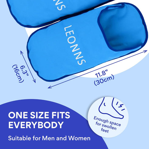Pack LEONNS Gel Foot Ice Slippers - Provides Hot and Cold Therapy for Foot Pain, Neuropathy Pain Relief for Feet, Gout