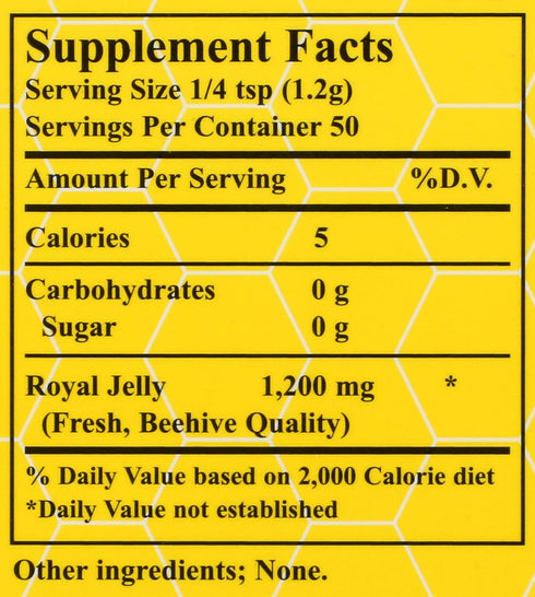 YS Eco Bee Farms 100% 60,000 2.0 oz Pure Fresh Royal Jelly mg Liquid