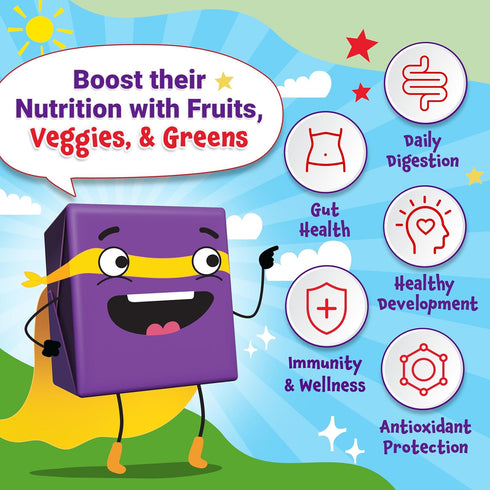FORCE FACTOR Kids Superfood Super Chews, Kids Vitamins and Immune Support Supplement with Fruits, Veggies, Fiber, and Antioxidants, 2-Month Supply, Very Berry Grape Flavor, 60 Soft Chews