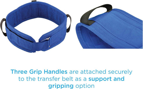 NOVA Transfer Belt with Grip Handles, Extra Wide Gait Belt for Patient Mobility, Sizes 36", 42", 48".