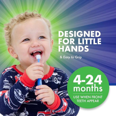 Brilliant Oral Care Baby Toothbrush, Mint Green, Soft Bristles Round Head for Easy All-Around Clean Mouth, 3 Pack, Ages