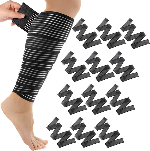 Syhood Compression Bandage Wraps for Leg, Elastic Calf Compression Sleeve Ankle Support, Adjustable