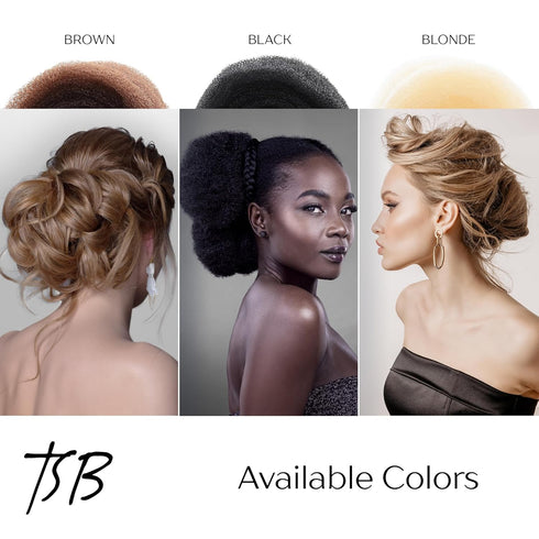 TSB Hair Filler, Black, 1 Pack - Ultimate Hair Bun Maker, Non-Irritating Volume Hair Bumps Tool for Brides