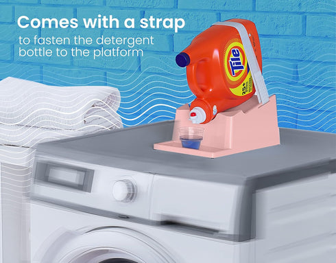 Skywin Laundry Soap Station, Detergent Cup Holder for Easy Pouring, Anti-Slip Rubber Feet, Rose