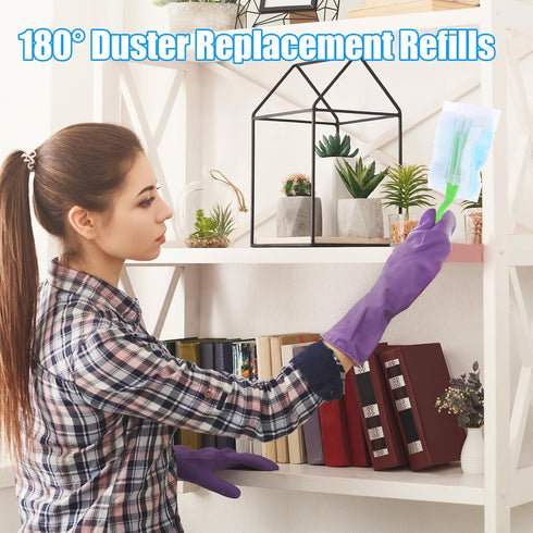 30PCS Disposable Duster Refills, 180 Degree Electrostatic Replacement Heads for Home Office Multi-Surface Dusting