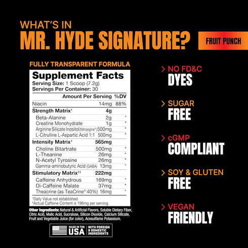 PROSUPPS Mr. Hyde Signature Series Pre-Workout Energy Drink - Intense Energy, Focus, Pumps (30 Servings)