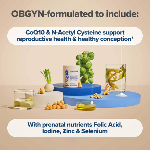 PREGGO Conception Support Capsules for Women - OBGYN-Formulated Pre Prenatal Vitamins, 60 Count