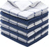 Cotton Grid Dish Cloths, Terry Cleaning Rags, 12 x 12 Inches, 8pc/Set, Blue Multi