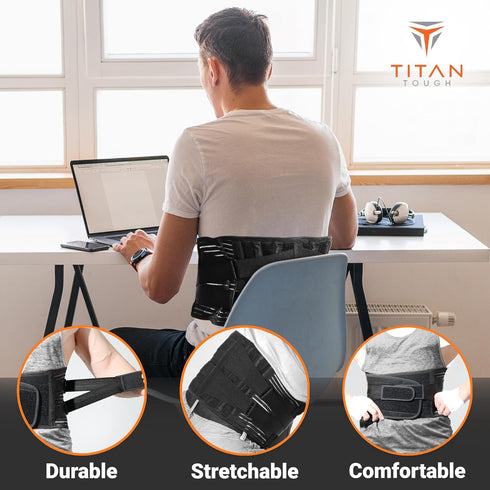 Back Brace for Men, Lower Back Pain Relief, Posture Corrector, Adjustable Lumbar Support Belt for Sciatica and