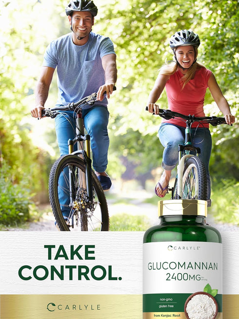 Carlyle Glucomannan Capsules, 200 Count, Non-GMO & Gluten Free Soluble Fiber Supplement