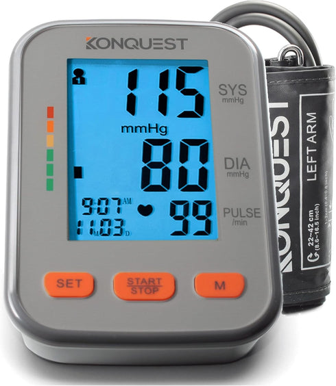 Konquest KBP-2704A Automatic Blood Pressure Monitor - Large Adjustable Cuff, Backlit Display, Irregular Heartbeat