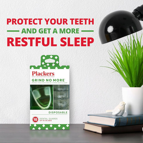Plackers Grind No More Night Guard - Nighttime Teeth Protection, BPA Free, Disposable, One Size Fits All, 16 Count