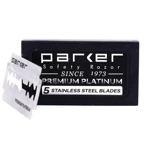 Parker 100-Count Double Edge Safety Razor Blades, Premium Platinum-Tungsten-Chromium Coated Stainless Steel for Smooth