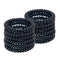 Spiral Hair Ties (Thin Black, 12 Pcs) - No Crease Plastic Coil Ponytail Holders for Women