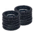 Spiral Hair Ties (Thin Black, 12 Pcs) - No Crease Plastic Coil Ponytail Holders for Women