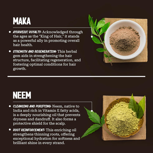 Hair Mist Revitalizing & Volumizing Detangling Spray, Maka for Hair Growth, Neem for Dryness