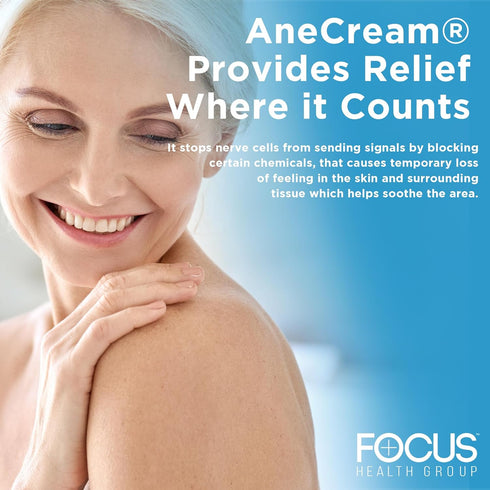 Focus Healh AneCream - Topical Lidocaine Cream 4% 30 Gram Tube