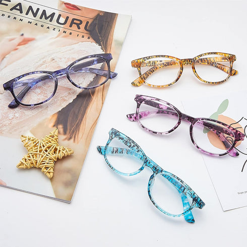 EYEGUARD 4 Pack Reading Glasses - Quality Colorful Fashion Readers for Women