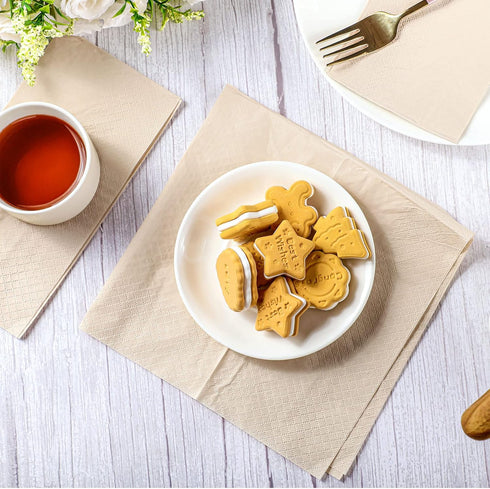 WILLBOND 300 Count Disposable Paper Napkins Bulk Bamboo Paper Towels Disposable Hand Towels for Bathroom Eco Unbleached