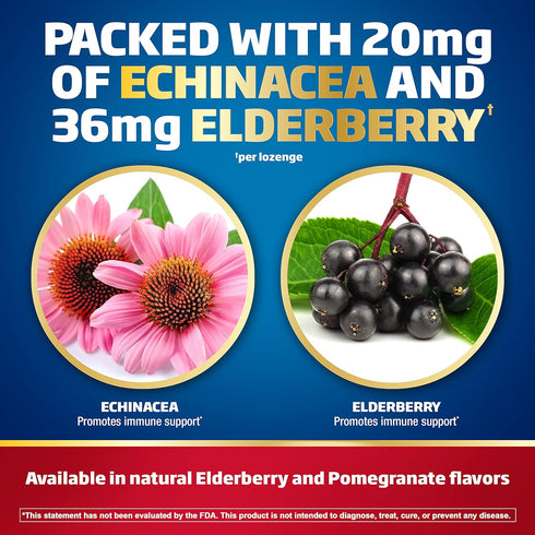 Defend-EEZE Immune Support Lozenges, 100% Daily Value of Zinc, Vitamins C & D, Elderberry Flavor, 30 Lozenges