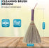 Handmade Bamboo Grass Broom - Angled Bristles for Sweeping Debris & Dust, Compact Cleaning Essential, 11 Inch