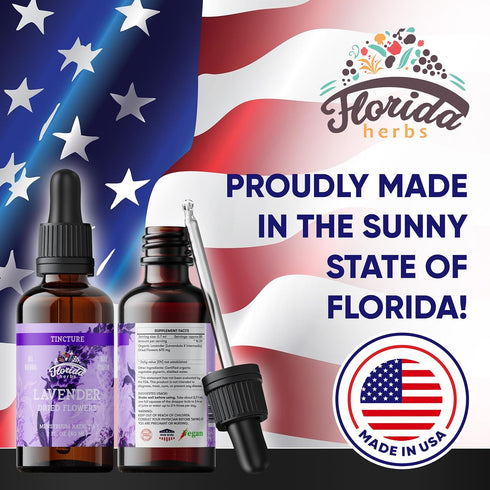 Organic Lavender Flower Liquid Extract for Calming Nervous System Support (Lavandula X Intermedia) 2 Fl Oz