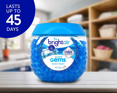 Bright Air Scent Gems, 12 oz Each, Case of 6, Cool & Clean Scent, Odor Eliminator