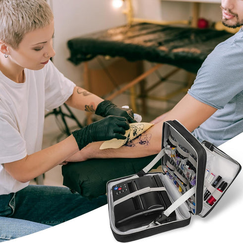 Tattoo Travel Case for Supplies, Carrying Bag for Equipment and Accessories, Tattoo Storage Organizer, Black, Bag Only