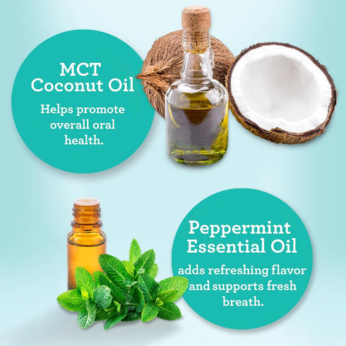GuruNanda Coconut & Peppermint Oil Pulling, 8 Fl.Oz, Alcohol Free Mouthwash, Fresh Breath, White Teeth & Healthy Gums